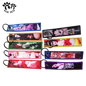 Porte-clés personnalisé brodé tissu vol tissé Patch chaîne porte-clés mousqueton Anime court lanière broderie porte-clés avec logo - Product Image 5