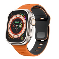 Tali Silikon untuk Apple Watch Seri 9 8 7 6 5 SE Ultra 40mm 44mm 45mm 49mm Pengganti Tali Jam Tangan