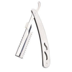 Rasoir tout acier pour hommes, à l'ancienne, pliable, avec lame remplaçable en acier inoxydable - Product Image 1