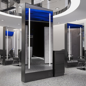 Estación <span class=keywords><strong>de</strong></span> espejo <span class=keywords><strong>de</strong></span> doble cara cuadrada decorativa sin marco para salón <span class=keywords><strong>de</strong></span> belleza, barbería - Product Image 2