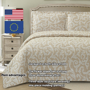 Luxuriöse Jacquard-Steppdecke, Bettüberwurf-Set mit Polyesterfüllung für Schlafzimmer - Product Image 2