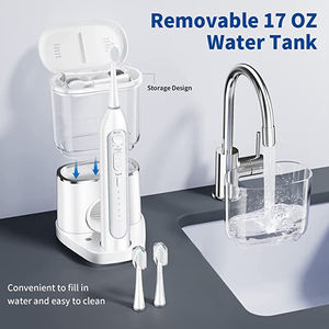 Irrigador <span class=keywords><strong>Dental</strong></span> Inalámbrico 3 en 1 y Cepillo de Dientes Eléctrico Combinados, 5 Modos, Irrigación Portátil para Adultos, Hogar y Viajes - Product Image 3