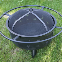 Grosir karton kayu baja disesuaikan Modern Tianjin luar ruangan Corten baja besi lubang api panggangan Bbq 120mm dilapisi bubuk 760*500mm