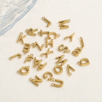 Breloques en forme de lettres, breloques en acier inoxydable avec lettres de l'alphabet A-Z, breloques initiales pour la fabrication de bijoux