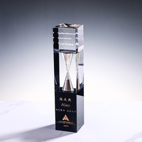Trophée Sablier Personnalisé Créatif Fait Main Durable en Cristal K9 de Qualité Supérieure, Souvenir de Bureau, Récompense pour le Personnel