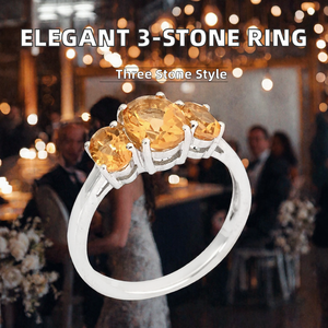Bague tendance en argent sterling 925 plaqué rhodium avec 3 pierres de zircon de 4 mm et 6 mm, idéale pour les fiançailles, les mariages, les anniversaires, pour femme, à porter au quotidien - Product Image 2