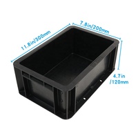 QXR Q-EU2311 300x200x120mm boîte de conteneur noir antistatique ESD euro de haute qualité sans couvercle