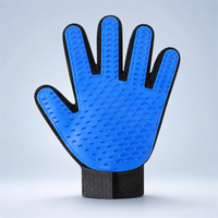 Gant de toilettage multi-usage en plastique souple pour chats et chiens, brosse anti-poils à cinq doigts, éliminateur de poils, gant de massage Gauche/Droite