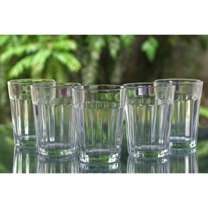 Vaso Moderno de Vidrio Acanalado |   Vaso Reutilizable Transparente de 120 ml, Apto para Lavavajillas, de Pared Simple, para Adultos, para Jugo, Agua, Cafetería, Restaurante, Fiestas - Product Image 3