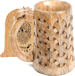 Ventes personnalisées Tasses en corne de buffle 600ml avec support pour magasins d'hydromel et produits Viking Verres à bière sur mesure - Product Image 6