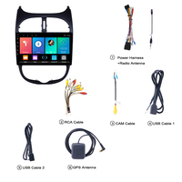 Autoradio Android 9 pouces 2+32 Go pour Peugeot 206 2001-2008, Android Auto sans fil, CarPlay, Aux, Carte 3D, Lecteur multimédia, GPS, Navi, WiFi, tactile