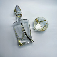 Ensemble de carafe à whisky en cristal de luxe moderne, forme carrée, capacité de 750 ml, passe au lave-vaisselle, design élégant gravé, cadeaux d'affaires