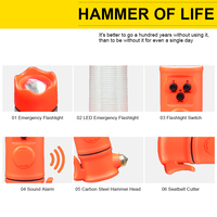 Lampe torche multifonctionnelle 6-en-1 avec alarme sonore et lumineuse, éclairage d'urgence, protection incendie aéroportuaire, portable, 2 piles AA, PVC