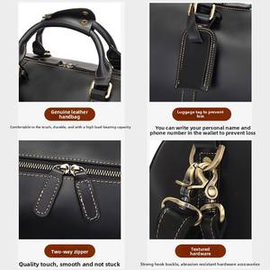 Sac de voyage en cuir véritable à roulettes grande capacité pour homme - Product Image 6