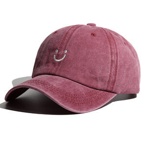 بقعة البضائع بألوان soild تبتسم الوجه فتح قبعة ذيل حصان للنساء قابل للغسل القطن للفتيات - Product Image 6