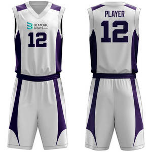 ชุดบาสเก็ตบอลผ้าโพลีเอสเตอร์ 100% ระบายอากาศได้ดี ดีไซน์โดดเด่น คุณภาพสูง สำหรับสโมสรและทีม - Product Image 1