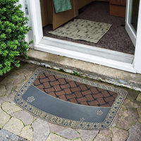 Machine d'entrée de maison moderne en PVC résistant à la corrosion tapis de porte rectangulaire en caoutchouc antidérapant fin imprimé animal puzzle motif maison