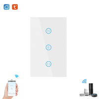 LangYeao US Volets roulants électriques Rideau Tuya WiFi + BLE Touch Wall Switch Alexa Voice Control APP Remote Control