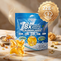 Échantillon Gratuit 22g 4-en-1 Capsules de Lessive Parfumées de Luxe Écologiques Jetables Format Familial OEM ODM Nettoyage en Profondeur 8X Anti-Calcaire pour Vêtements