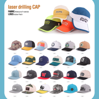 Casquette de golf imperméable à l'eau avec logo personnalisé casquette perforée découpée au laser 5 panneaux de haute qualité pour homme Casquettes de baseball pour sport de plein air