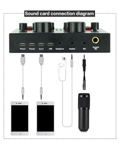 ไมโครโฟนคอนเดนเซอร์ Vason Professional รุ่น BM800 ชุดการ์ดเสียง V8 สำหรับการบันทึกเสียงถ่ายทอดสดทางเว็บ - Product Image 6