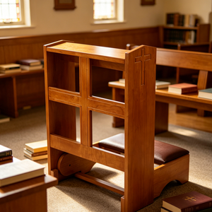 Prayer Station Solid Wood <strong>Church</strong> Kneeler with Padded Cushion Kneeling Support for Cathedral Parish <strong>Church</strong> - Product Image 3