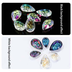 Xichuan goutte forme en relief monotrou pendentif relief fond cristal pierre strass collier boucle d'oreille broche bricolage accessoires - Product Image 4