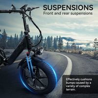Vélo électrique pliable en alliage d'aluminium robuste avec écran LCD clair, suspension intégrale, pour la conduite hors route en montagne