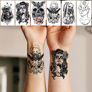 <span class=keywords><strong>Tatuajes</strong></span> Temporales Personalizados de 52 Hojas de Papel con Diseños de Calaveras Negras, Flores Pequeñas, Montañas, Serpientes y Animales <span class=keywords><strong>para</strong></span> Aplicación en Cuerpo y Rostro <span class=keywords><strong>para</strong></span> Hombres y <span class=keywords><strong>Mujeres</strong></span> - Product Image 4