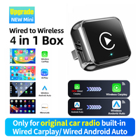 GRANDnavi Nuevo Adaptador Dongle 4 en 1 Actualizado, Plug & Play, Airplay, Mirror Link, Convierte a Inalámbrico USB Carplay y Android Auto