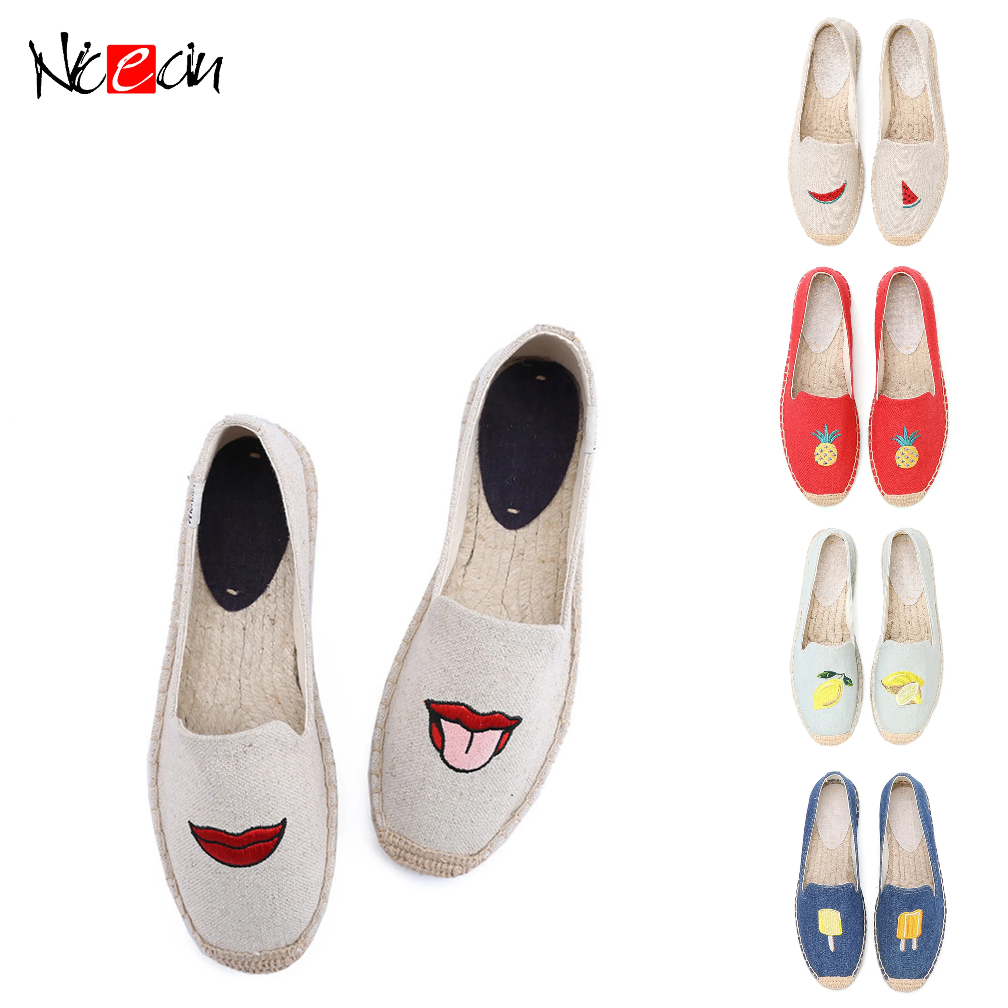Hot Selling Embroidery Logo In upper Men's Casual Shoes Espadrilles Canvas Shoes For Ladies And Men
