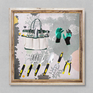 8-Piece Lady <b>Gardening</b> <b>Tool</b> <b>Set</b> Includes Pickaxe Digging Hand <b>Tools</b> Case Box Packaging with Flower Design - Product Image 3