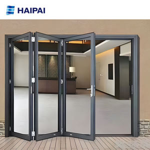 Porte pliante coulissante en verre d'aluminium Porte extérieure pliante avec tamis Mesh Panneau pliant élégant Design - Product Image 3