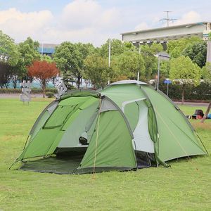 All-Season Unisex Double-Layer Family Camping <b>Tent</b> 1-Bedroom 1-Living Room Side Door Manual Folding Rainproof Silver Coated - Product Image 4