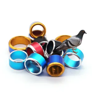 Bague Pigeon adulte 2023 nuevo estilo 4mm 9mm Racing Pigeon Foot Ring Love Bird Ring cerrado aluminio Metal Pigeon anillos para carreras