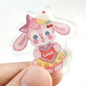 Popular acrylic custom keychain blanks cute bunny holographic making machine