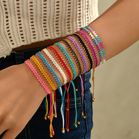 Bracelet personnalisé plaqué or, tendance, minimaliste, réglable, avec perles Miyuki colorées et perles de verre, pour femmes et hommes