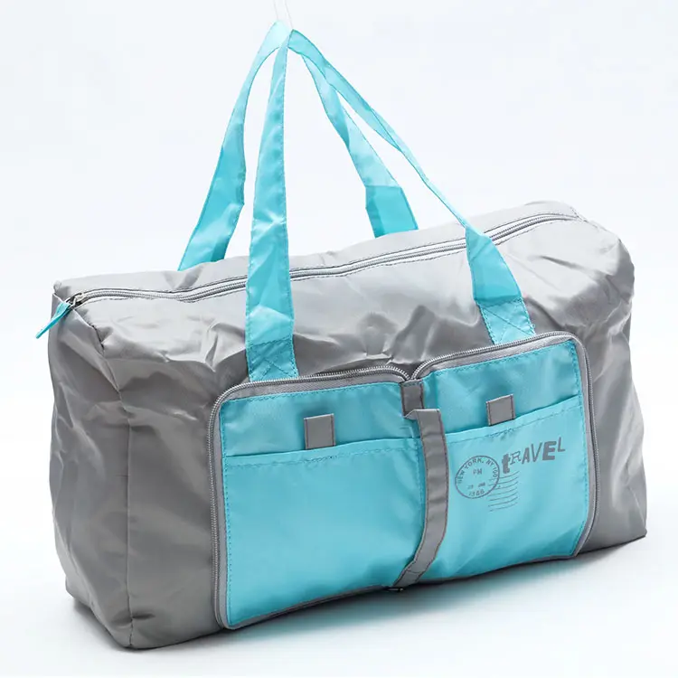 Atacado Leve Dobrável Impermeável Dobrável Weekender Duffle Duffel Sports Travel Bag com bolsos frontais