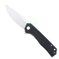 Couteau de poche pliant de survie G10 avec roulement à billes noir pour l'extérieur