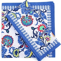Serviette carrée en coton et lin personnalisable avec impression numérique, 40x40cm, motif floral bohème, réutilisable, pour mariage, fête, décoration de table