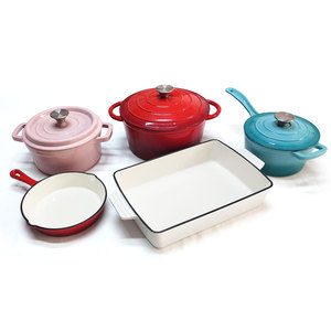 Juego de Utensilios de Cocina Minimalistas de Hierro Fundido Esmaltado Resistentes al Calor para Guisar, Freír y Cocinar a Fuego Lento - Product Image 2