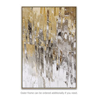 Peinture à l'huile abstraite moderne personnalisée peinte à la main avec feuille d'or, sur toile noire, décoration murale multifonctionnelle à suspendre, vente en gros