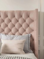 Luxus-Apartment Holzmöbel Kingsize-Stoffbett Neues Design Hotel-Geschäftszimmer Hohes Kopfteil Schlafzimmer-Sets