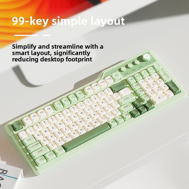 For K360 Wired Keyboard for Office Gaming & Home Use-99 Keys Portable Mechanical-Feel Stylish Color-Block Design-Made in China