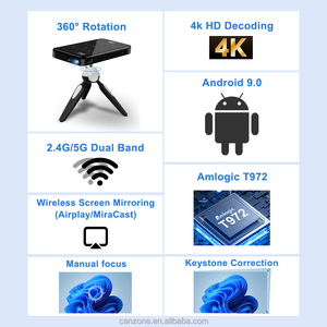 P09ii OEM nhà máy 3D thông minh Mini Máy chiếu di động 4K màn hình cảm ứng BT <span class=keywords><strong>WIFI</strong></span> có thể sạc lại proyector portatil điện thoại di động - Product Image 3