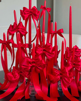 Décoration en satin ivoire faite à la main, nœud en ruban pour bougie conique de mariage, cérémonie religieuse, décoration de table