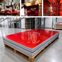Plaques acryliques miroir rouges 8x8, 10x10, 12x12, 12x16 pouces, épaisseur 1/8, 1/12'' en PMMA pour découpe laser, artisanat, projets DIY et affichage artistique
