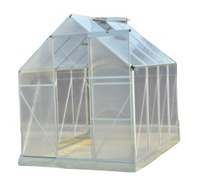 Serre agricole Zewo à structure galvanisée avec film PE, grande serre à simple travée, côtés transparents, ventilation, hydroponie