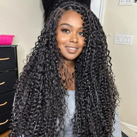 Cheveux humains bouclés profonds non traités en vrac pour tressage, sans trame, effet mouillé et ondulé, extensions de cheveux en vrac pour tressage