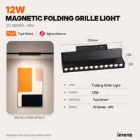 Lumière de grille magnétique pliable intelligente Zigbee 6W 12W 18W Tuya 48V CRI 98 Anti-éblouissement